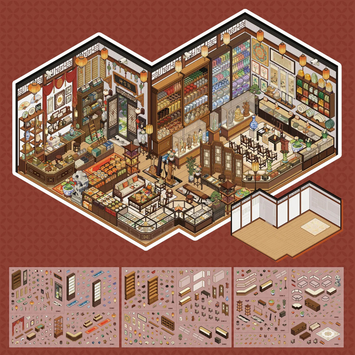 [Antique Shop] XL Series Isometric Scene Stickers