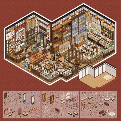 [Antique Shop] XL Series Isometric Scene Stickers