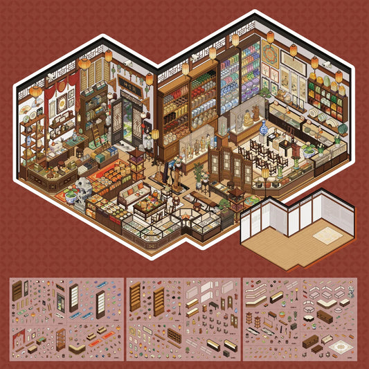 [Antique Shop] XL Series Isometric Scene Stickers