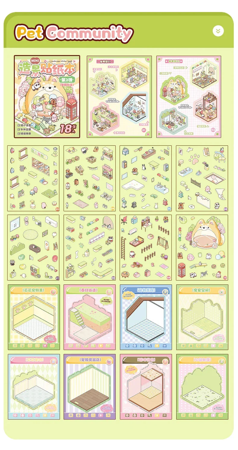 8-in-1 Pocket Scene Sticker Book [Choose from 4 themes]