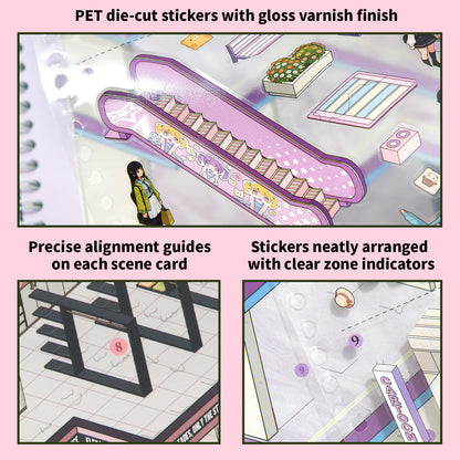 [Urban Life Circle] 8-in-1 Mall Grid Booth XL Scene Sticker Book