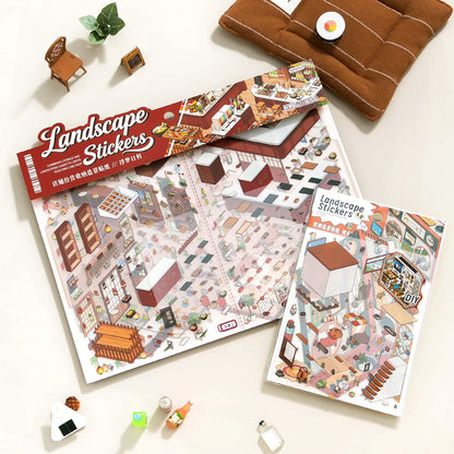 [Japanese Restaurant] XL Series Isometric Scene Stickers