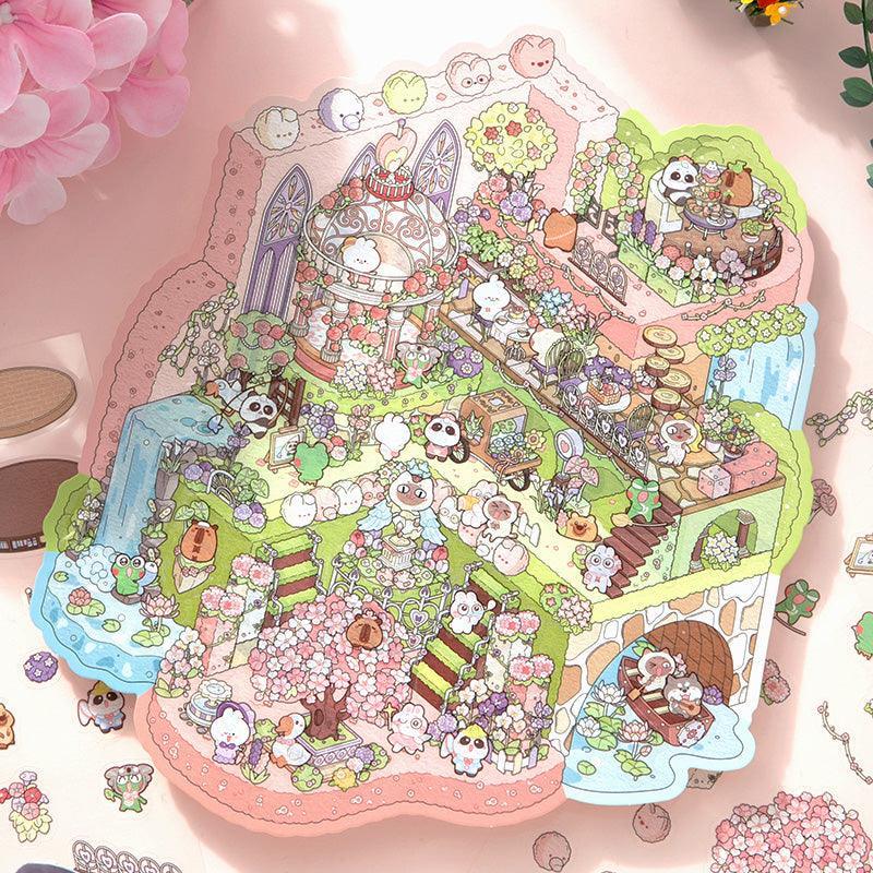 [Wonderful Garden] XL Series Isometric Scene Stickers - Cozy Sticker Room