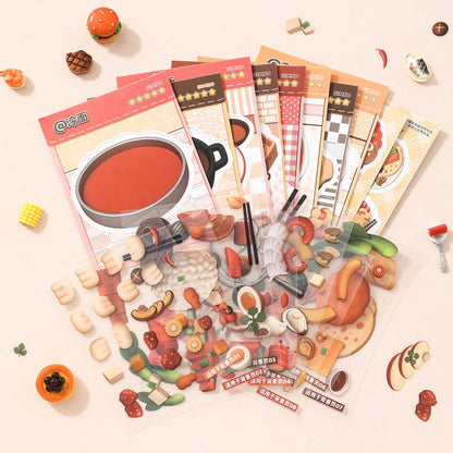 Mini Food Series - 8-in-1 Pocket Scene Sticker Book [Choose from 4 themes]