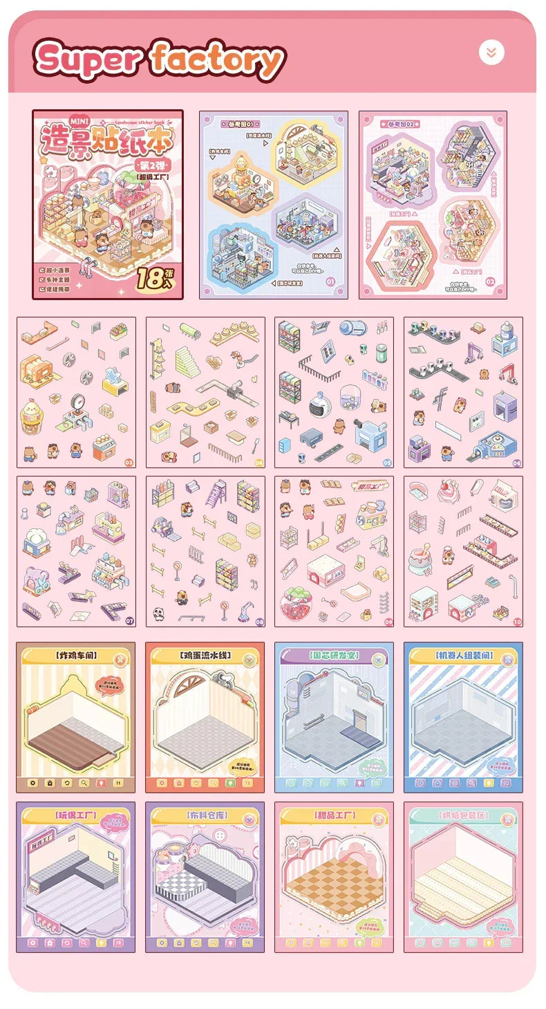 8-in-1 Pocket Scene Sticker Book [Choose from 4 themes]