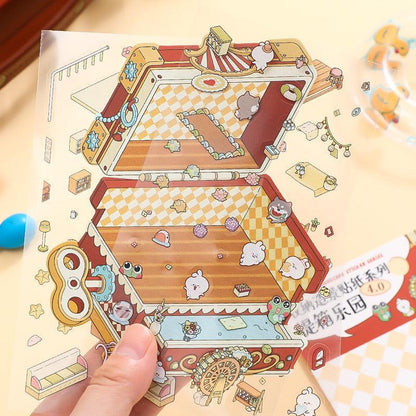 [Suitcase Paradise] Isometric Miniature Scene Stickers - Cozy Sticker Room