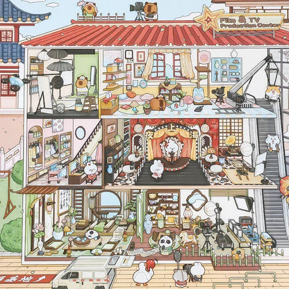 [Film Studio] Front-View XL Scene Stickers - Cozy Sticker Room