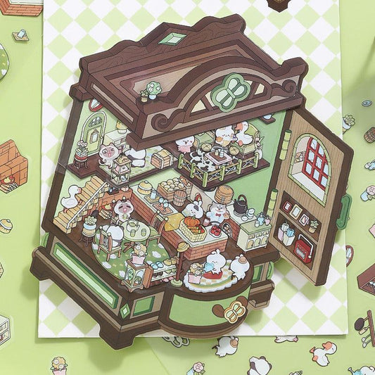 [Magic Cabinet] Isometric Miniature Scene Stickers - Cozy Sticker Room
