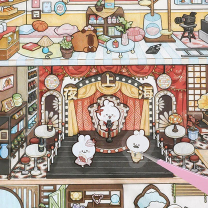 [Film Studio] Front-View XL Scene Stickers - Cozy Sticker Room
