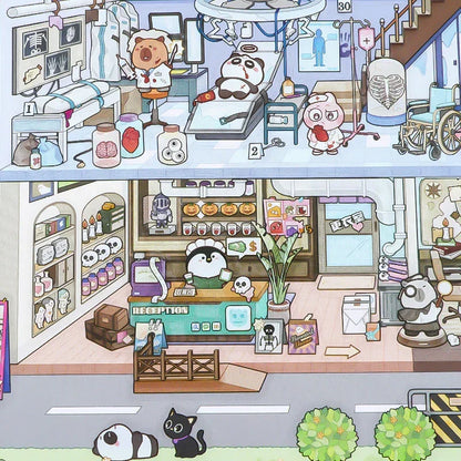 [Escape Room] Front-View XL Scene Stickers - Cozy Sticker Room