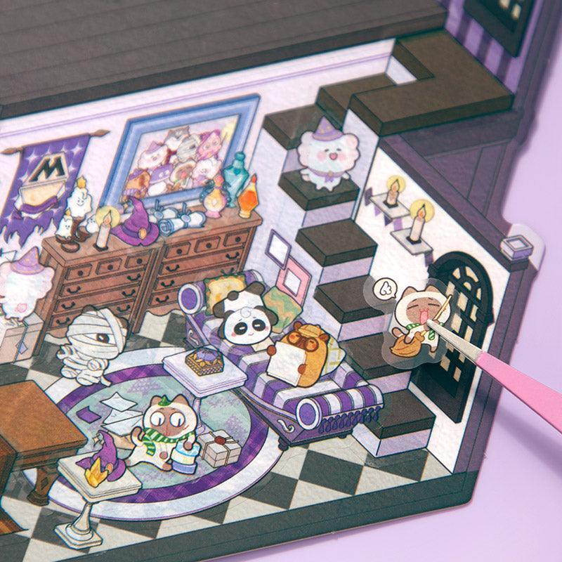 [Magic Academy] XL Series Isometric Scene Stickers - Cozy Sticker Room