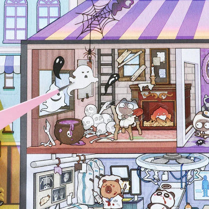 [Escape Room] Front-View XL Scene Stickers - Cozy Sticker Room