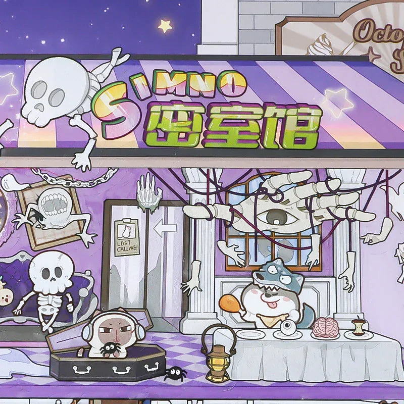 [Escape Room] Front-View XL Scene Stickers - Cozy Sticker Room