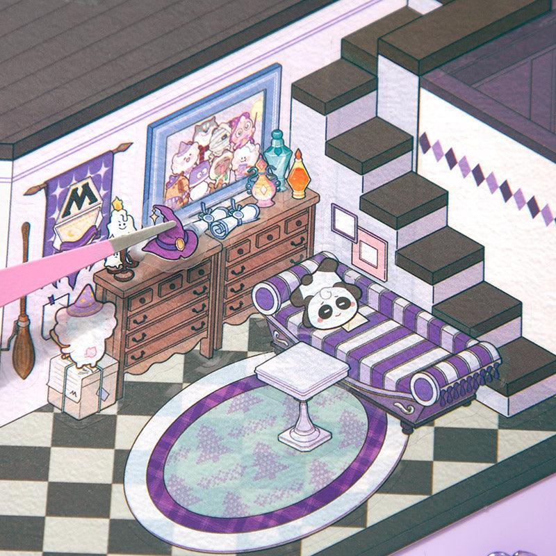 [Magic Academy] XL Series Isometric Scene Stickers - Cozy Sticker Room