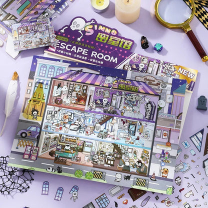 [Escape Room] Front-View XL Scene Stickers - Cozy Sticker Room