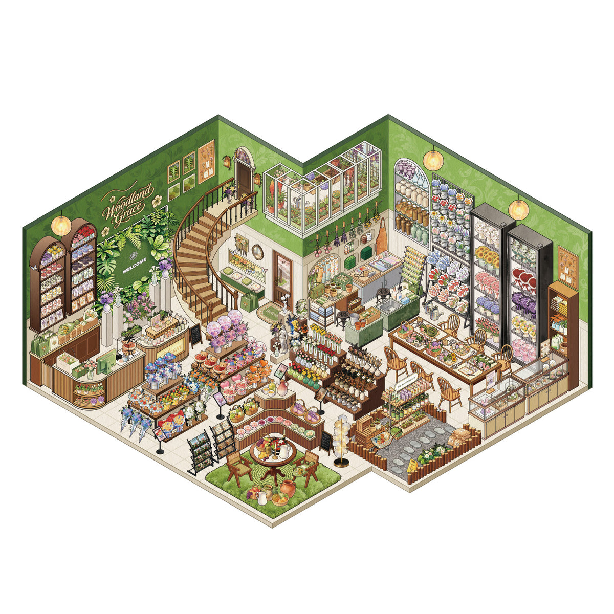 [Floral Studio] XL Series Isometric Scene Stickers