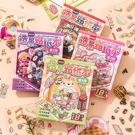 8-in-1 Pocket Scene Sticker Book [Choose from 4 themes]
