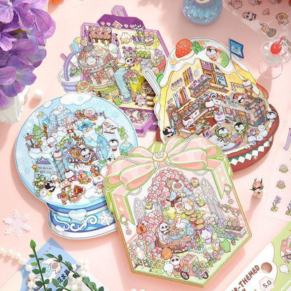 [Snow Globe] Isometric Miniature Scene Stickers - Cozy Sticker Room