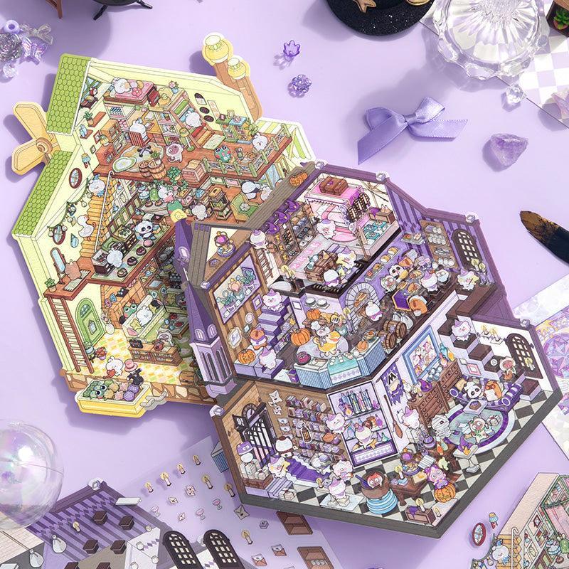 [Magic Academy] XL Series Isometric Scene Stickers - Cozy Sticker Room