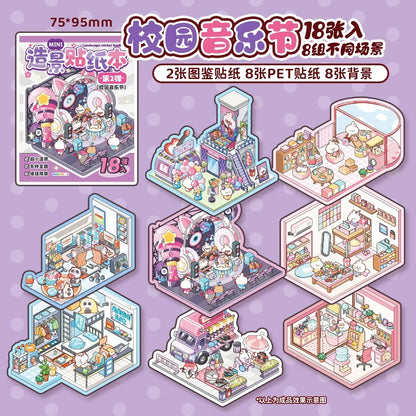 8-in-1 Pocket Scene Sticker Book [Choose from 4 themes]