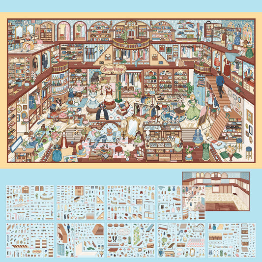 [Vintage Clothing Store] XXL Front View Scene Sticker