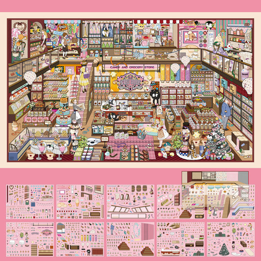 [Candy House] XXL Front View Scene Sticker