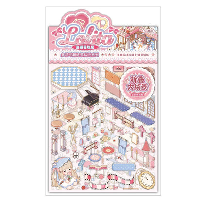 [Lolita Doll House] XL Folding Multi-Layer Scene Stickers