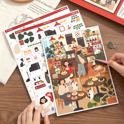 [Cafe Spot] Sticker By Number Scene Kit