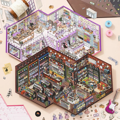 [Record Store] XL Series Isometric Scene Stickers