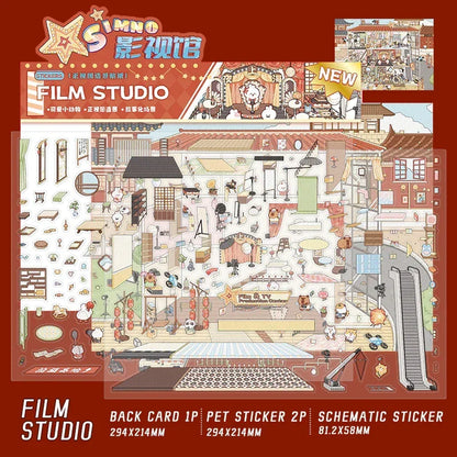 [Film Studio] Front-View XL Scene Stickers - Cozy Sticker Room