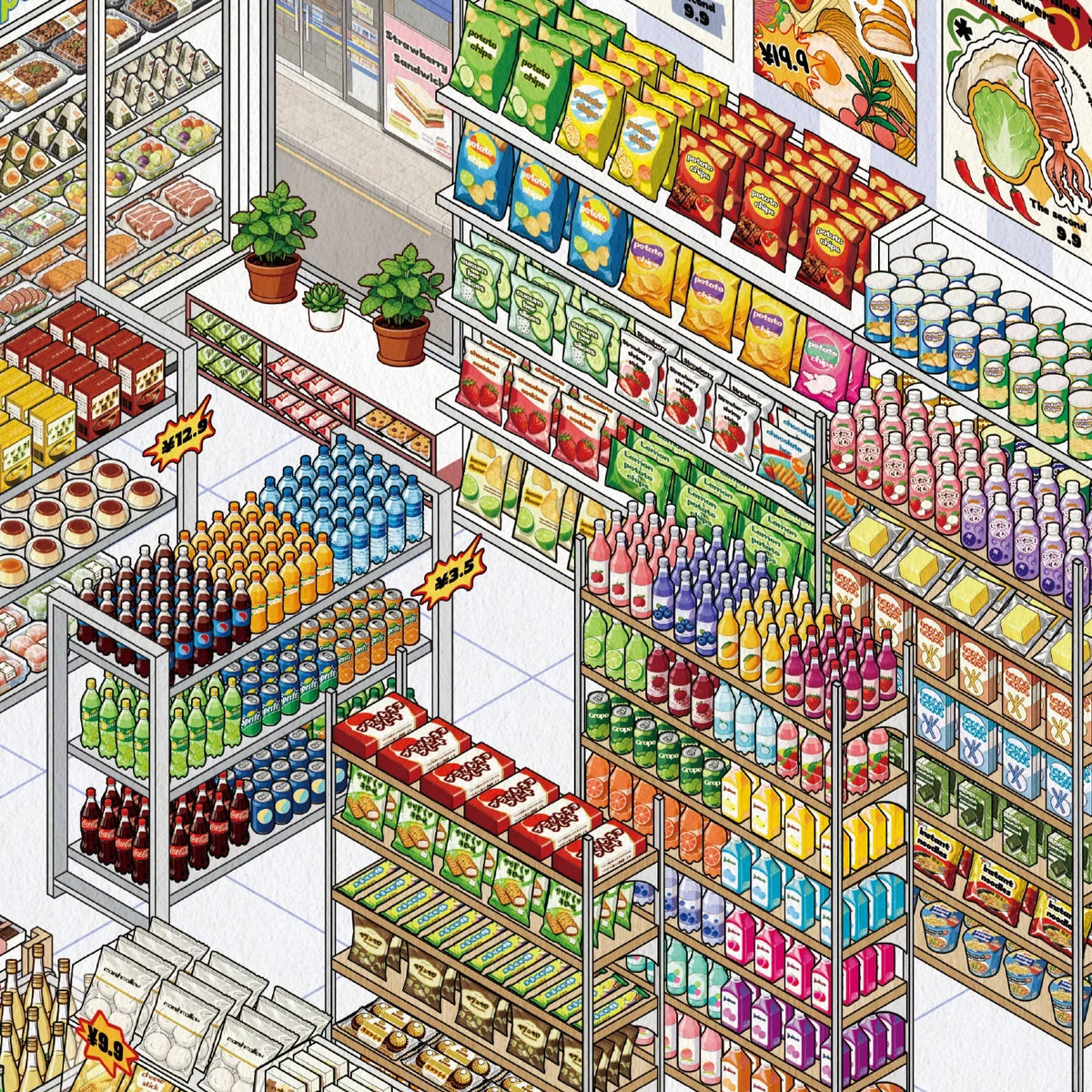 [Convenience Store] XL Series Isometric Scene Stickers