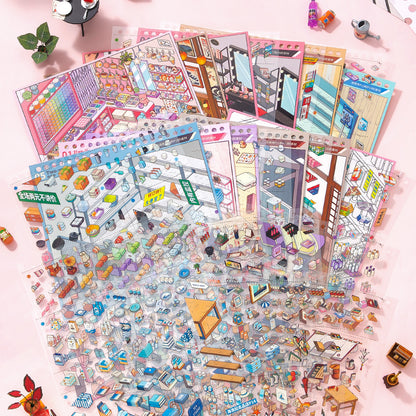 [Lane Treasures] 10-in-1 Immersive Scene Sticker Book