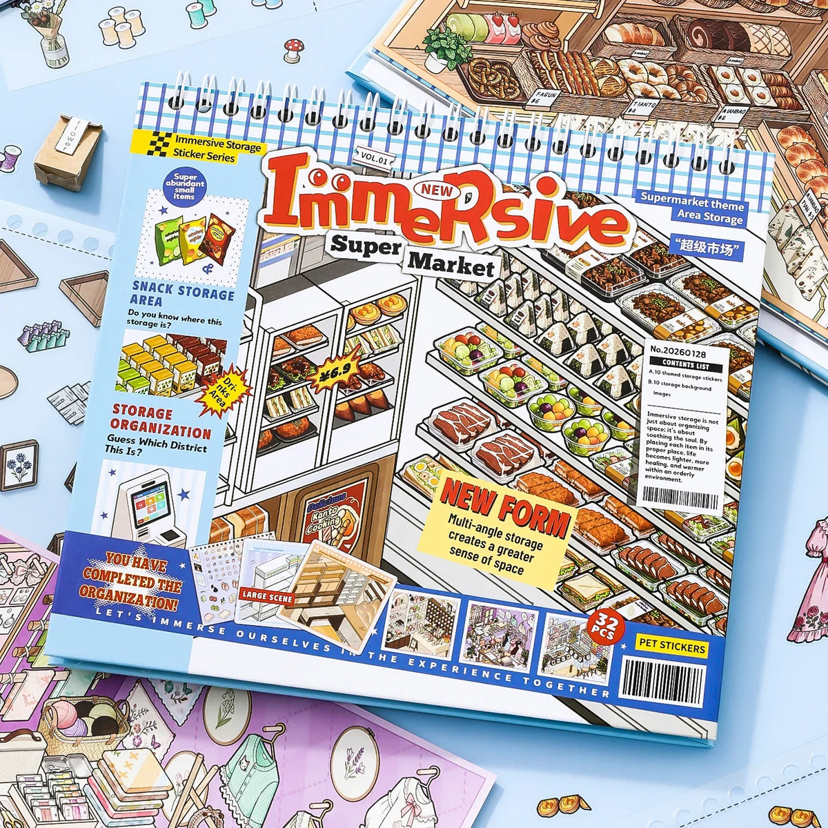 [Supermarket] 10-in-1 Immersive Scene Sticker Book