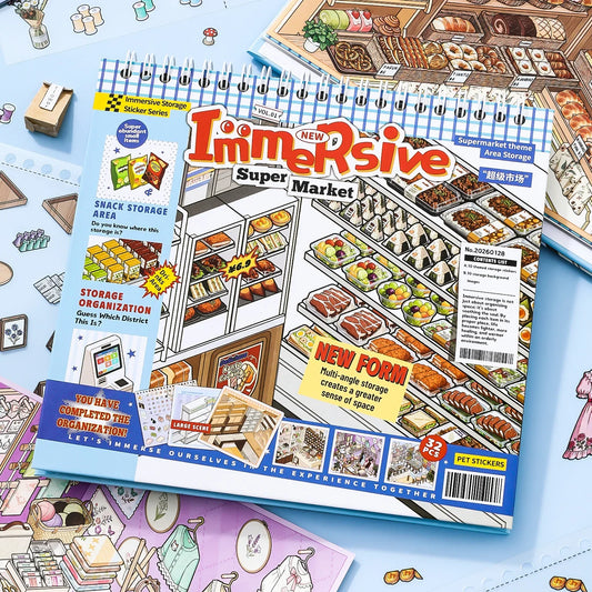 [Supermarket] 10-in-1 Immersive Scene Sticker Book