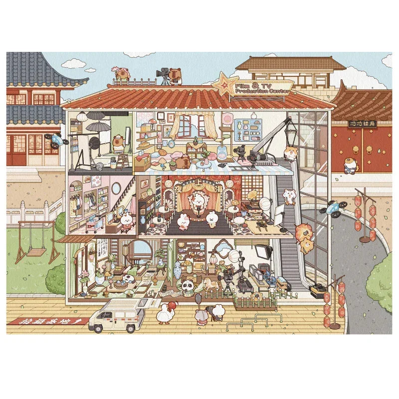 [Film Studio] Front-View XL Scene Stickers - Cozy Sticker Room