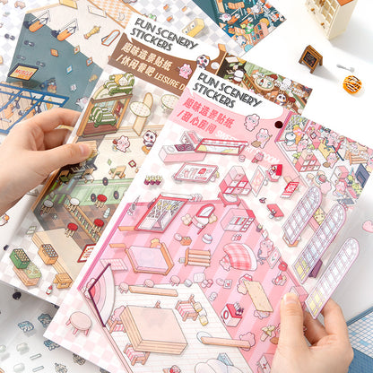 [Hot Spring] Midi Series Isometric Scene Stickers
