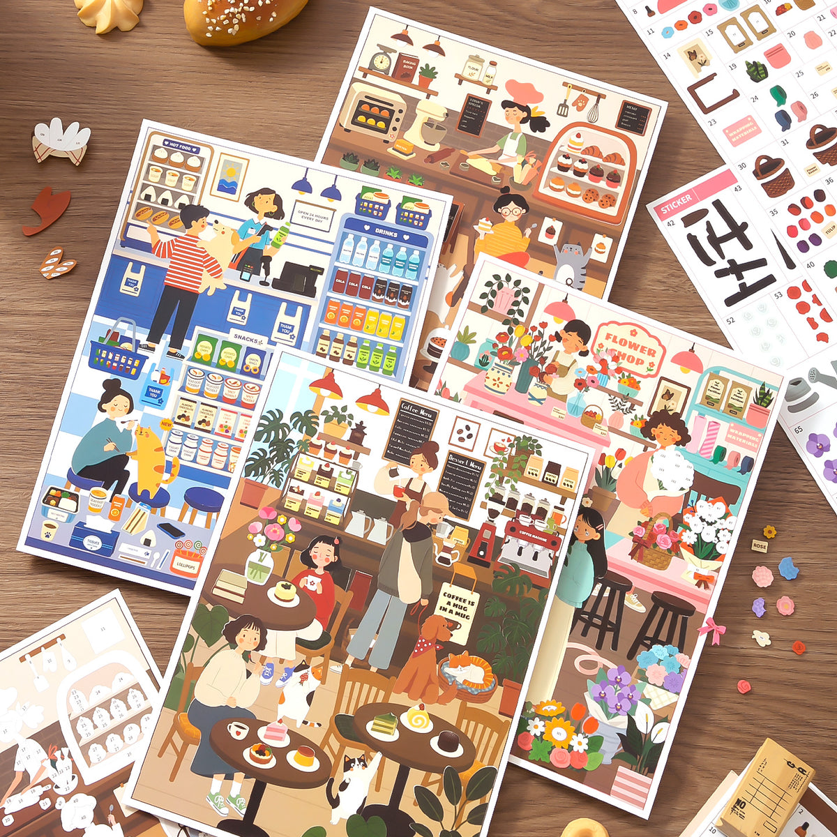 [Corner Mart] Sticker By Number Scene Kit