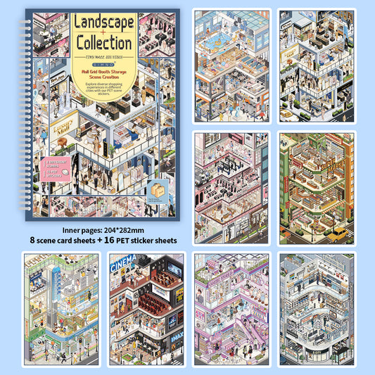 [Urban Life Circle] 8-in-1 Mall Grid Booth XL Scene Sticker Book