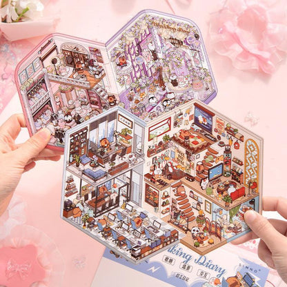 [Working Diary] Interactive 2-in-1 Isometric Scene Stickers - Cozy Sticker Room