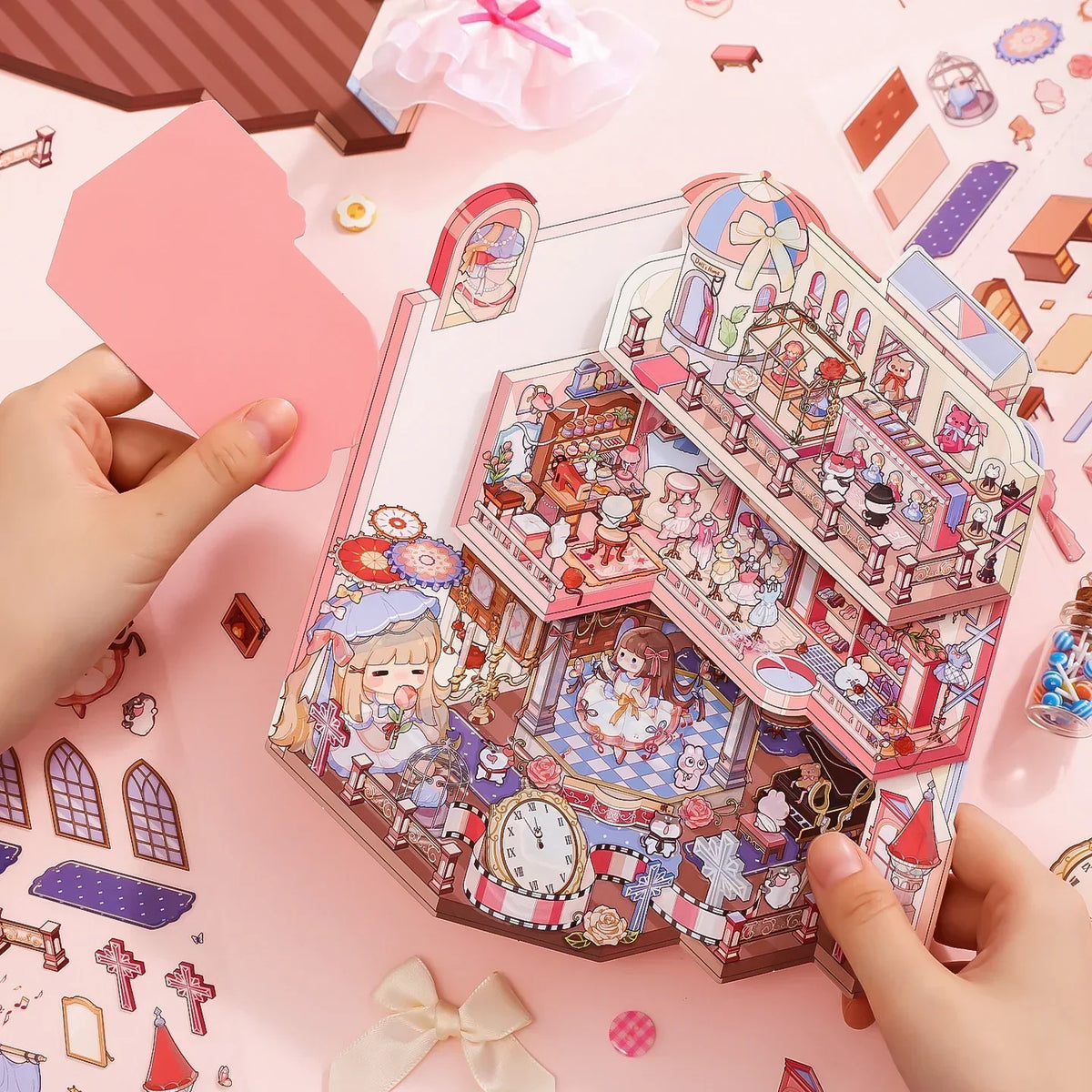 [Lolita Doll House] XL Folding Multi-Layer Scene Stickers