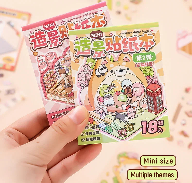 8-in-1 Pocket Scene Sticker Book [Choose from 4 themes]