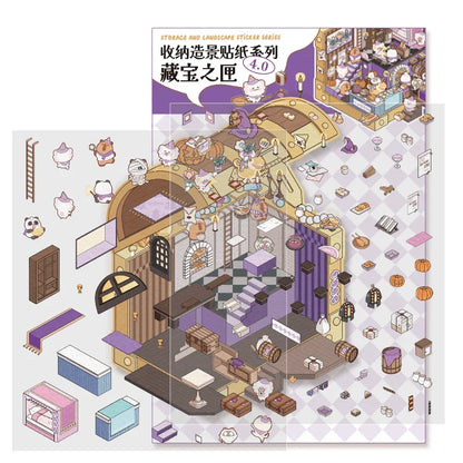 [Treasure Chest] Isometric Miniature Scene Stickers - Cozy Sticker Room