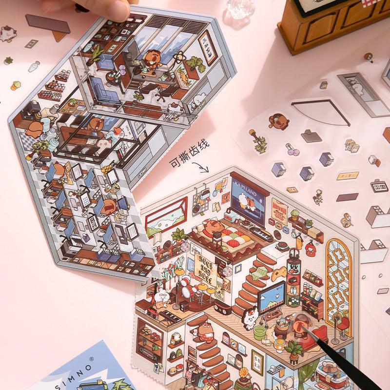 [Working Diary] Interactive 2-in-1 Isometric Scene Stickers - Cozy Sticker Room
