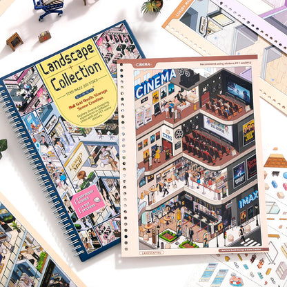 [Urban Life Circle] 8-in-1 Mall Grid Booth XL Scene Sticker Book