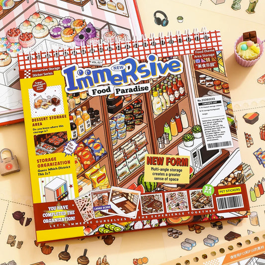 [Food Paradise] 10-in-1 Immersive Scene Sticker Book