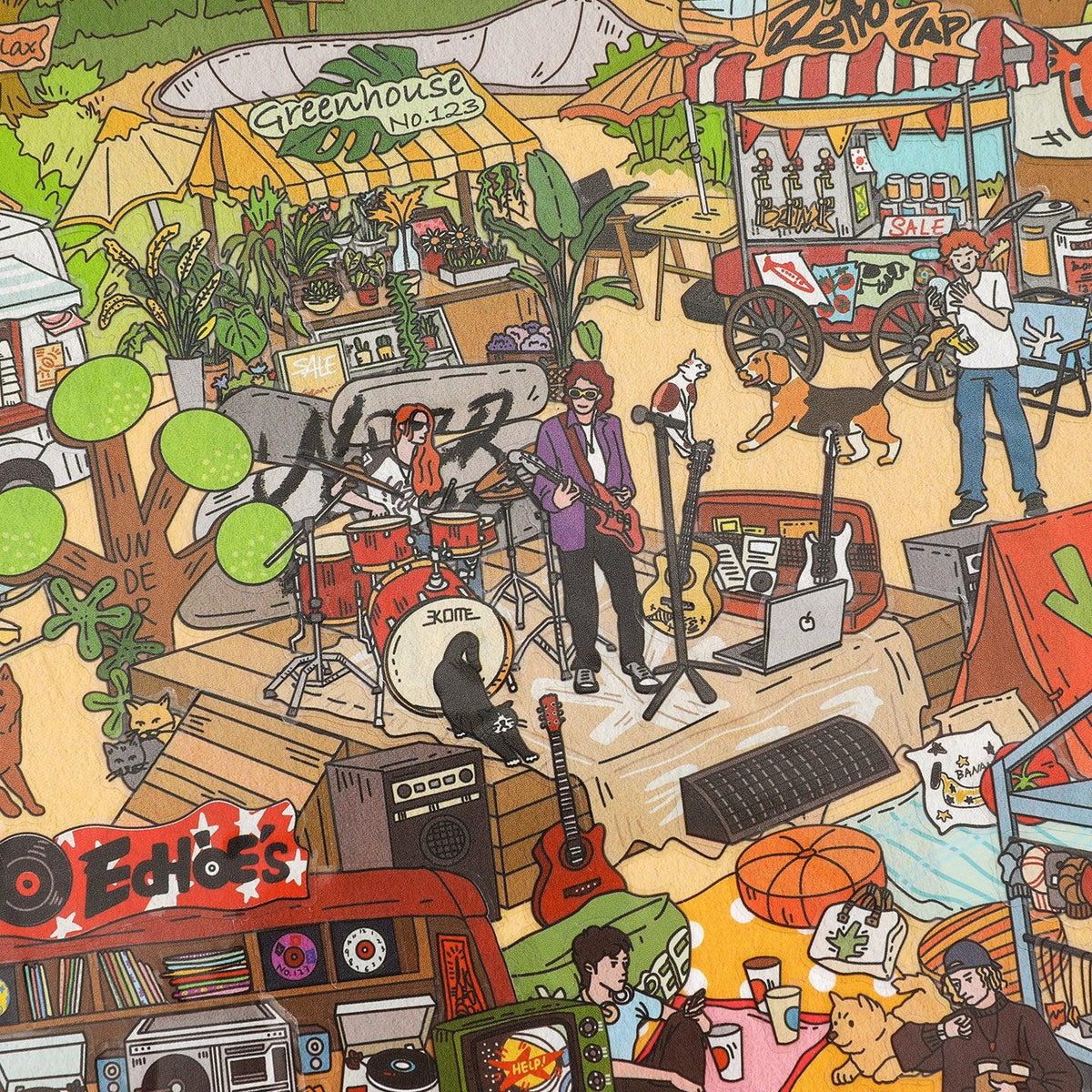 [Retro Park Market] XL Series Isometric Scene Stickers