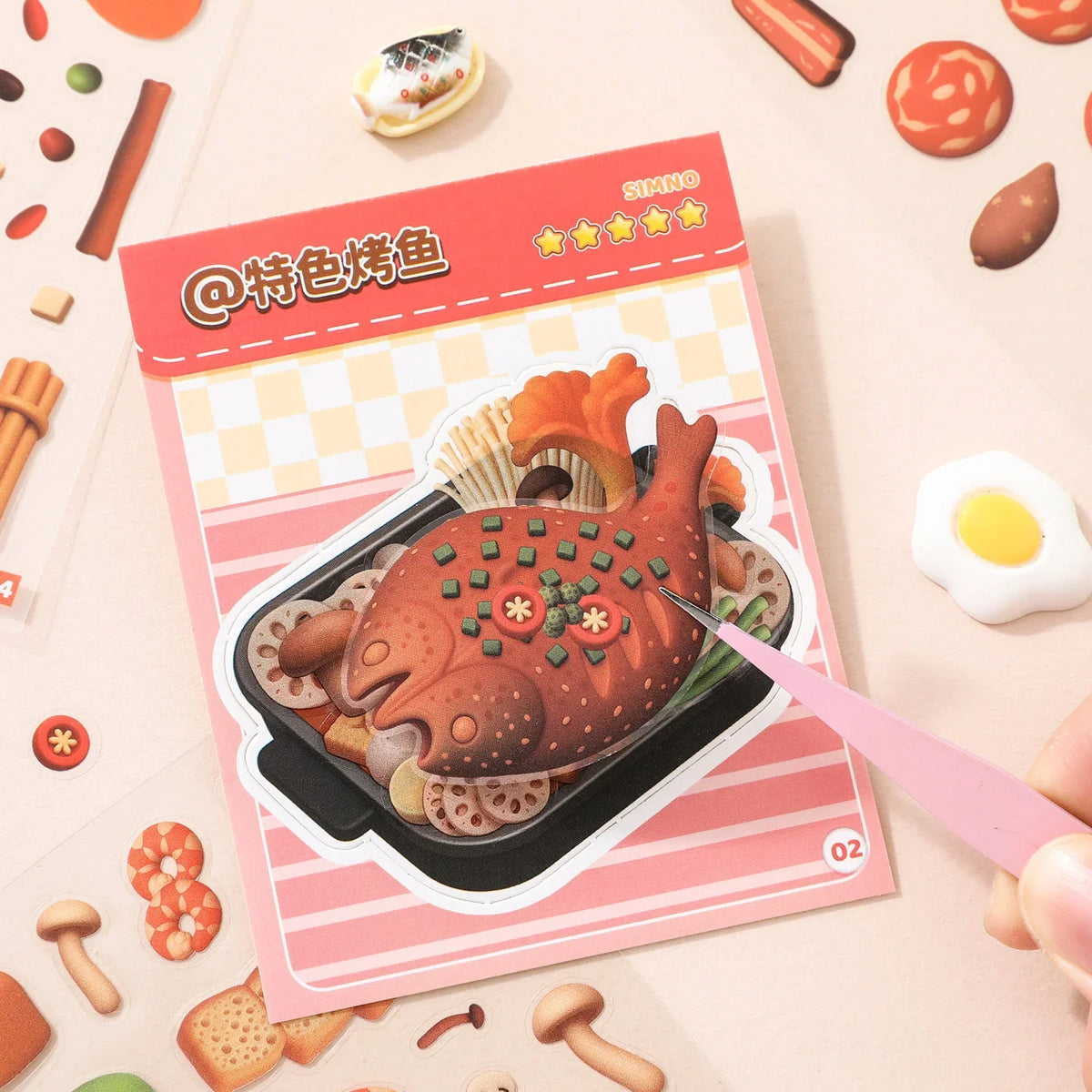 Mini Food Series - 8-in-1 Pocket Scene Sticker Book [Choose from 4 themes]