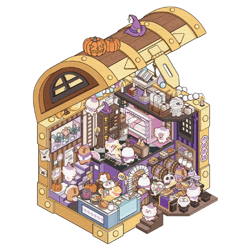 [Treasure Chest] Isometric Miniature Scene Stickers - Cozy Sticker Room