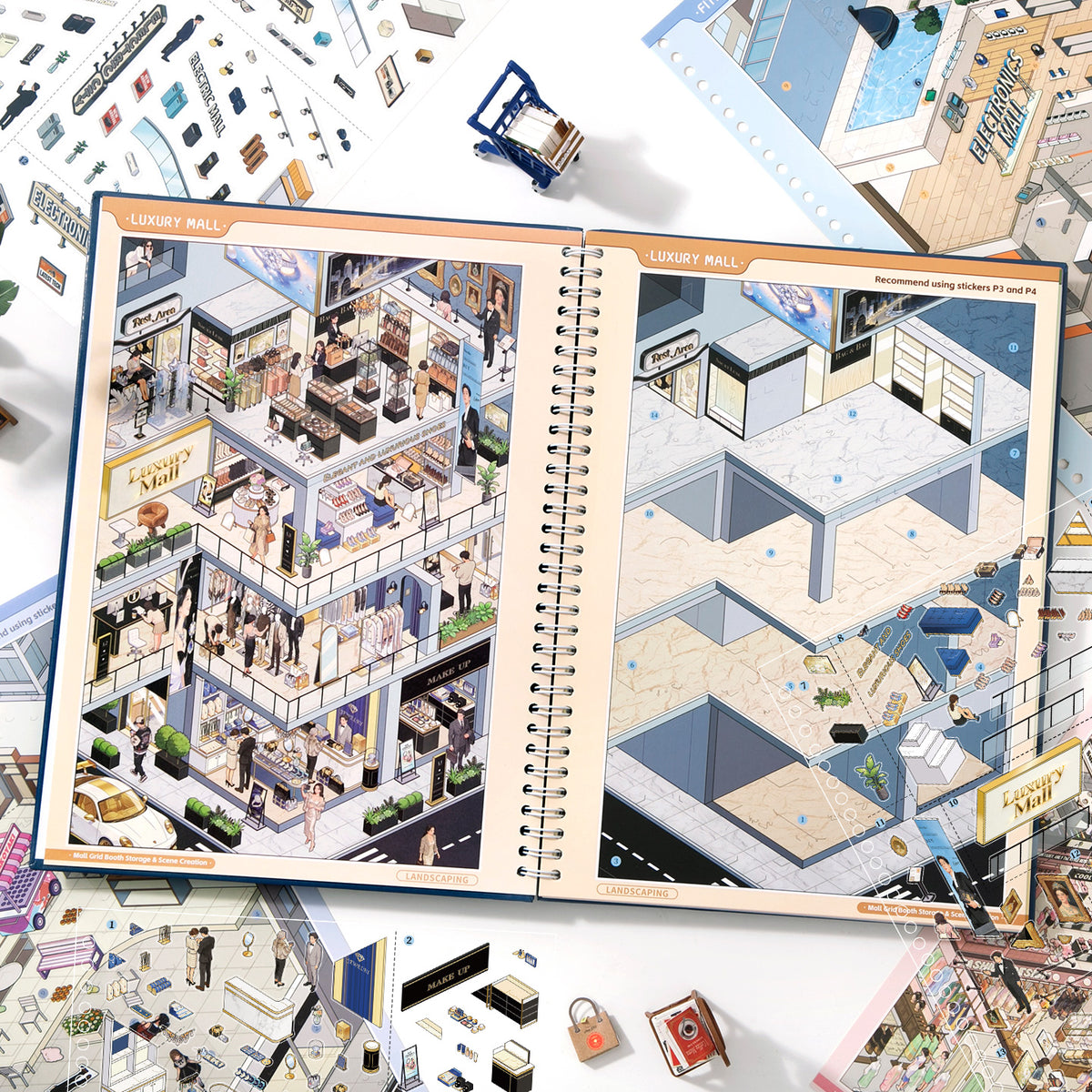 [Urban Life Circle] 8-in-1 Mall Grid Booth XL Scene Sticker Book