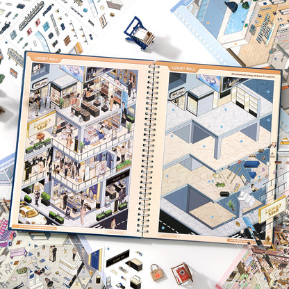 [Urban Life Circle] 8-in-1 Mall Grid Booth XL Scene Sticker Book